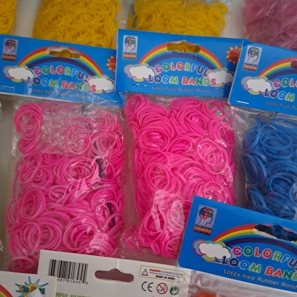 Loom Bands crafts DIY red blue camo green pink yellow green bracelet 13 pkgs new - Picture 7 of 8